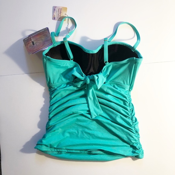 🤓NWT Teal Tankini wired Top - Picture 2 of 2